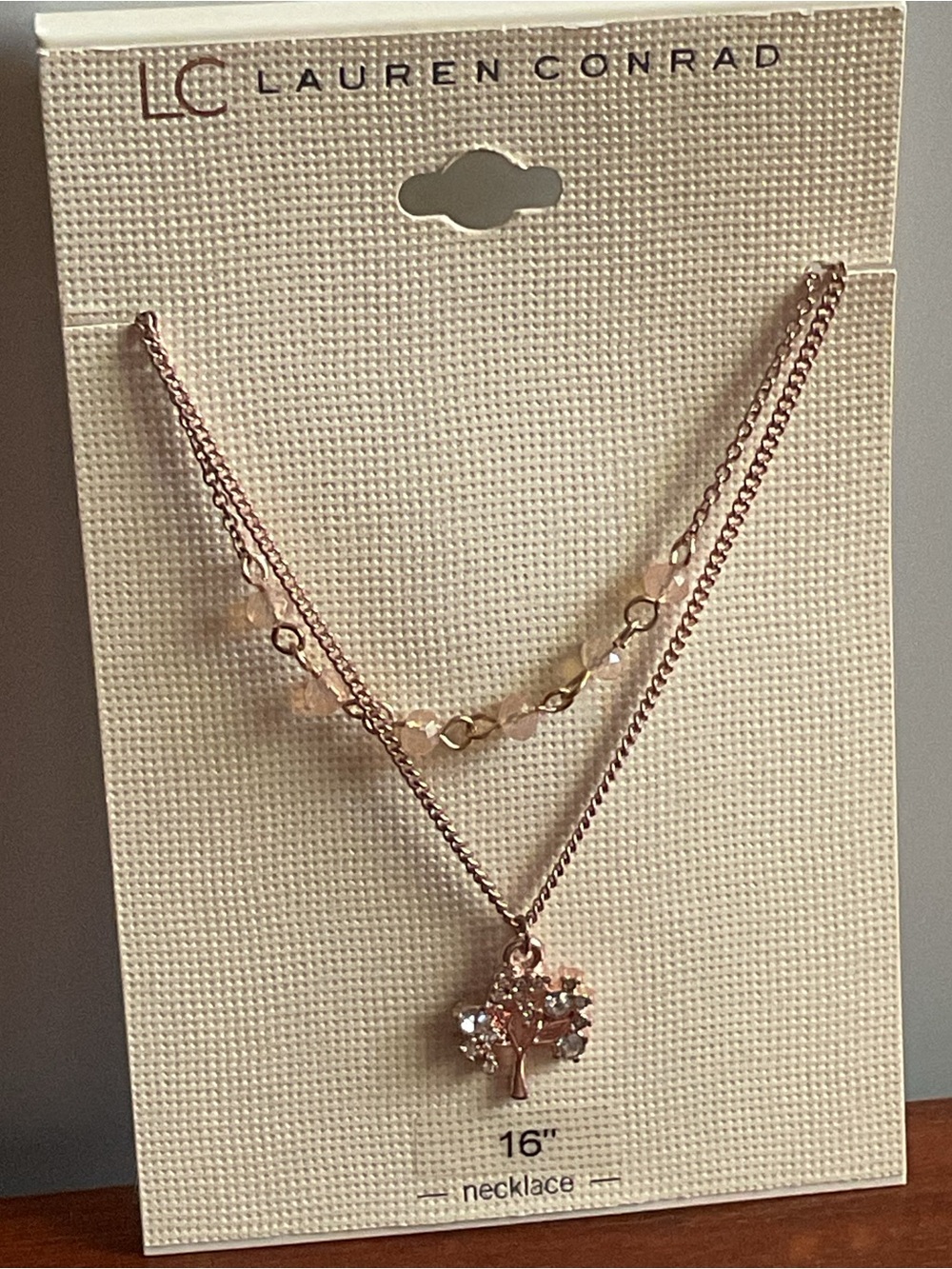 LC Lauren Conrad Rose Gold Tree of Life Layered Necklace
